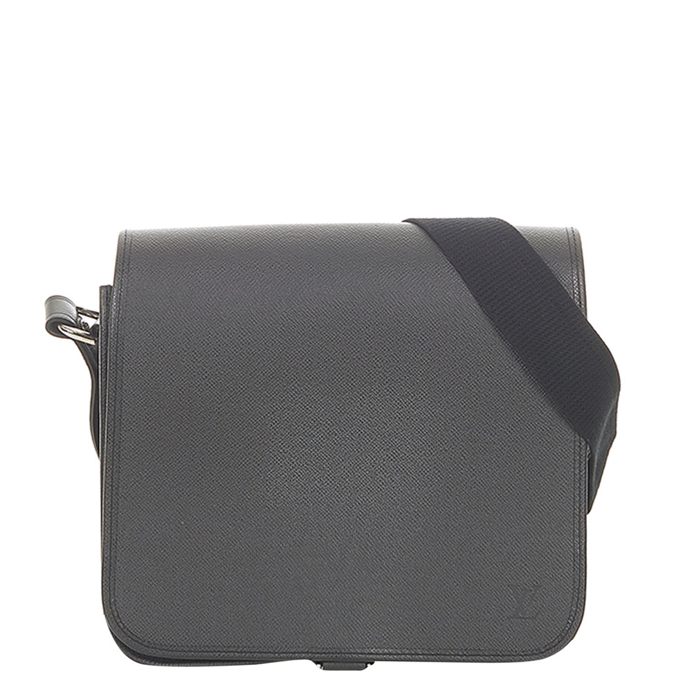 Louis Vuitton Grey Leather Taiga Messenger Bag