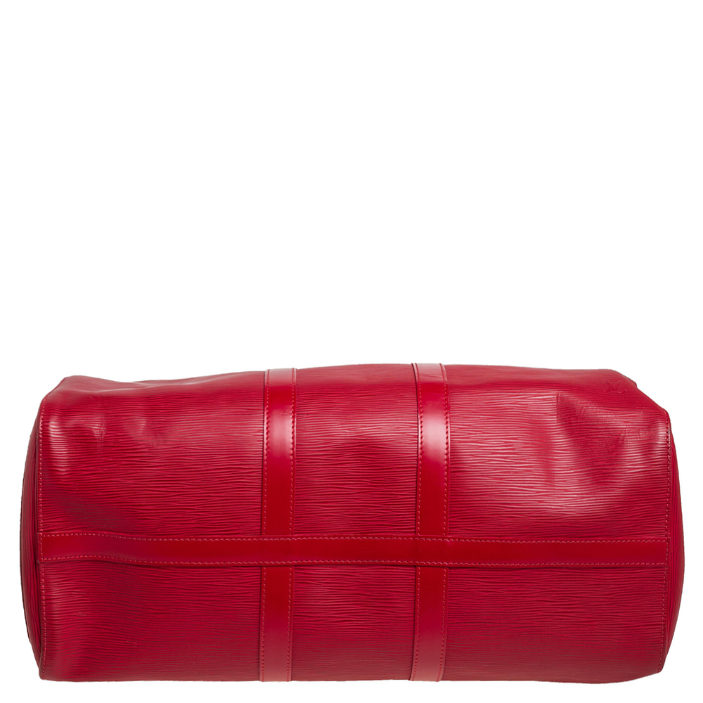 Louis Vuitton Red Epi Leather Keepall 45