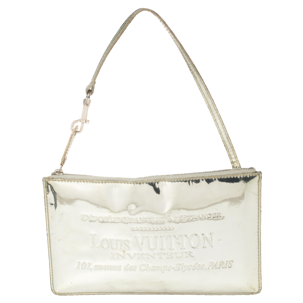 Louis Vuitton Limited Edition Silver Miroir Pochette Bag