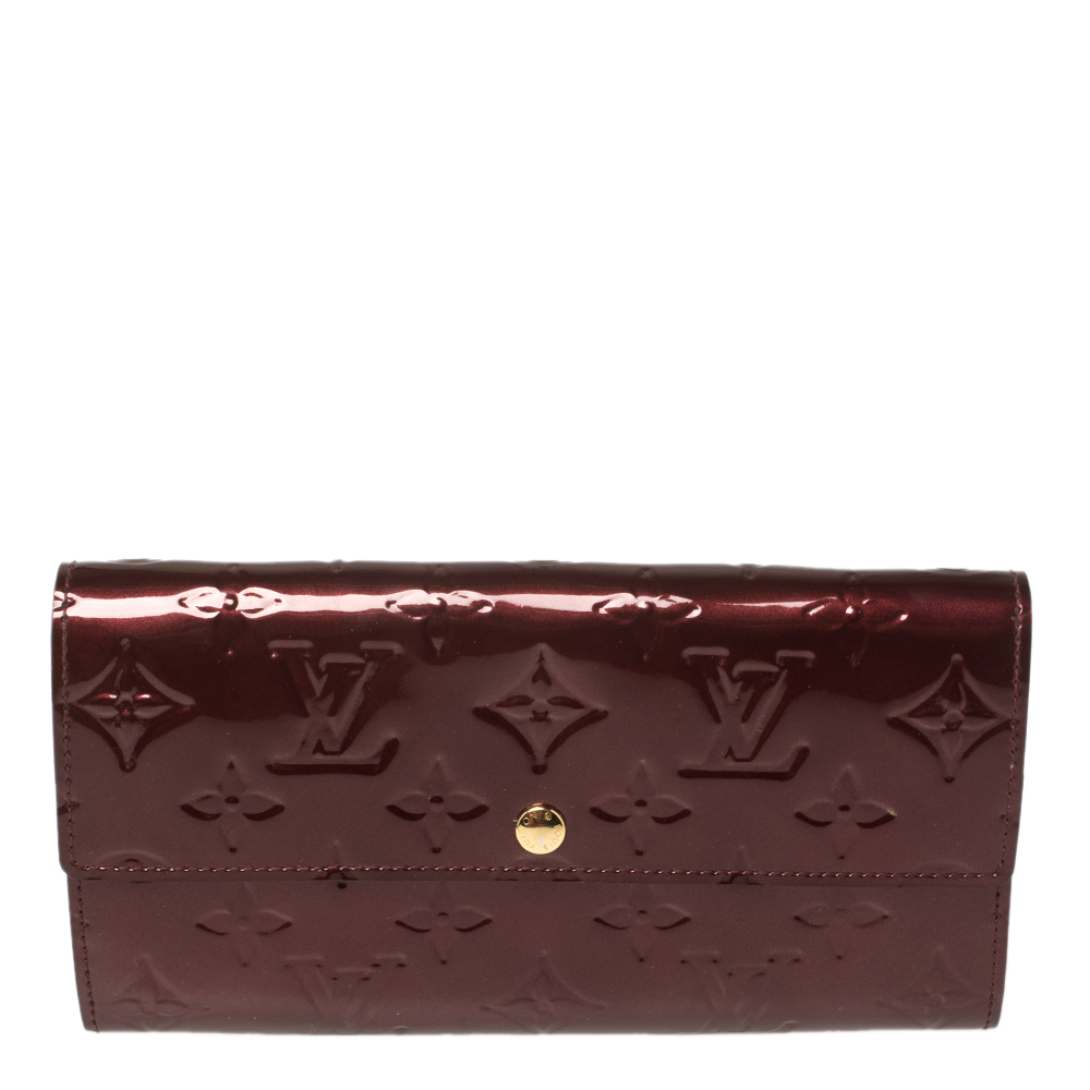 Louis Vuitton Rouge Fauviste Monogram Vernis Leather Sarah Wallet
