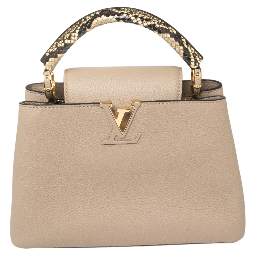 Louis Vuitton Galet Taurillon Leather and Python Capucines BB Bag
