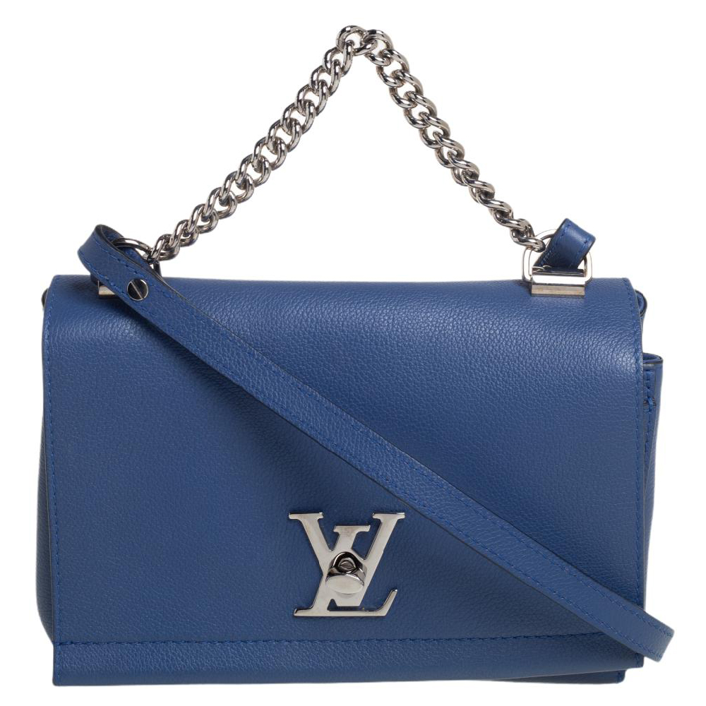 Louis Vuitton Blue Leather Lockme II BB Bag