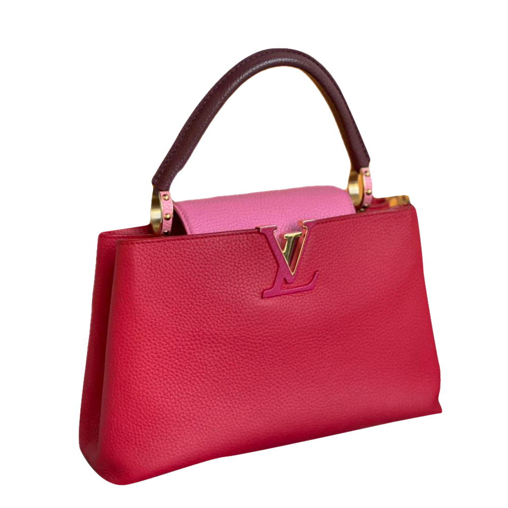 Louis Vuitton Pink/Rose Leather Capucines Top Handle Bag