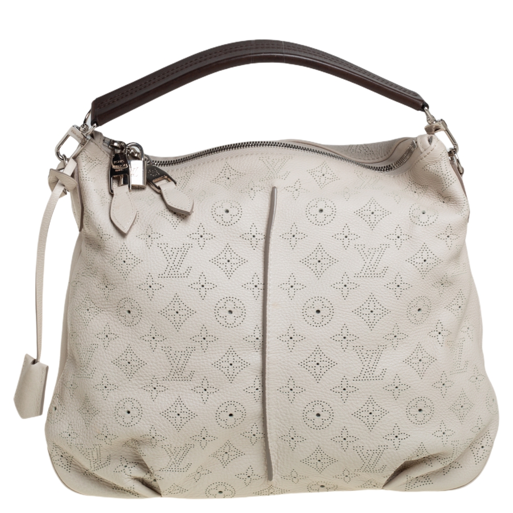 Louis Vuitton White Monogram Mahina Leather Selene PM Bag
