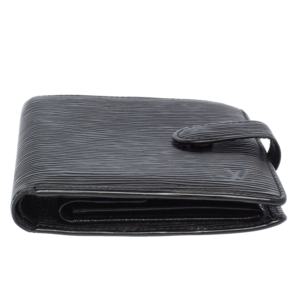 Louis Vuitton Black Epi Leather Compact Wallet