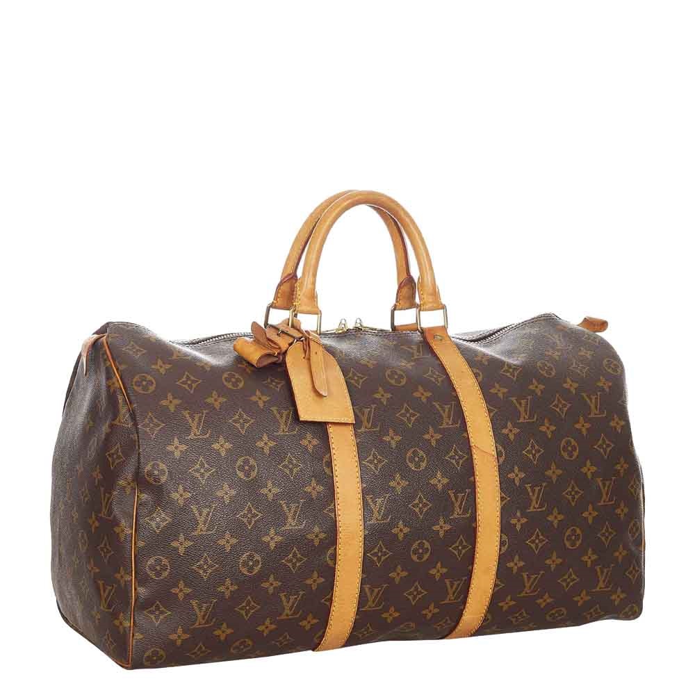 Louis Vuitton Monogram Canvas Keepall 50 Bag, Brown
Louis Vuitton Monogram Canvas Keepall 50 Bag, Brown