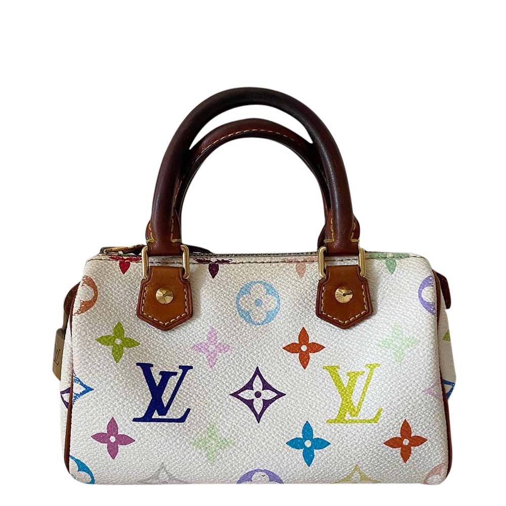 Louis Vuitton White Monogram Multicolor Canvas Mini Speedy HL Bag