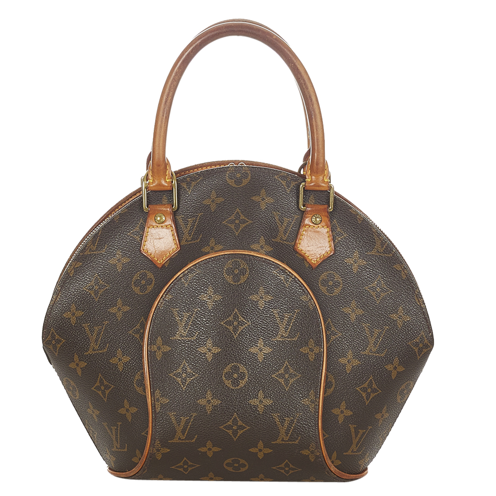 Louis Vuitton Brown Monogram Canvas Leather Ellipse PM Satchel Bag