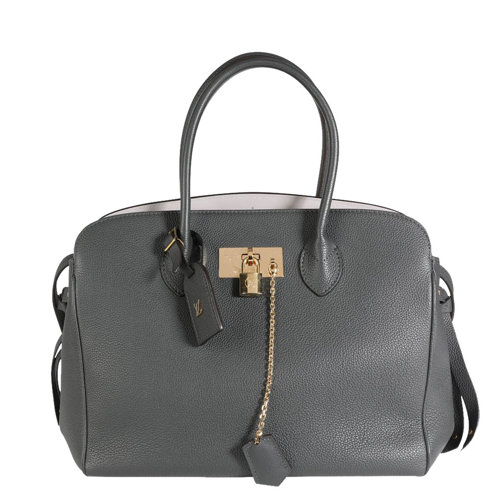 Louis Vuitton Grey Leather Veau Nuage Milla MM Bag