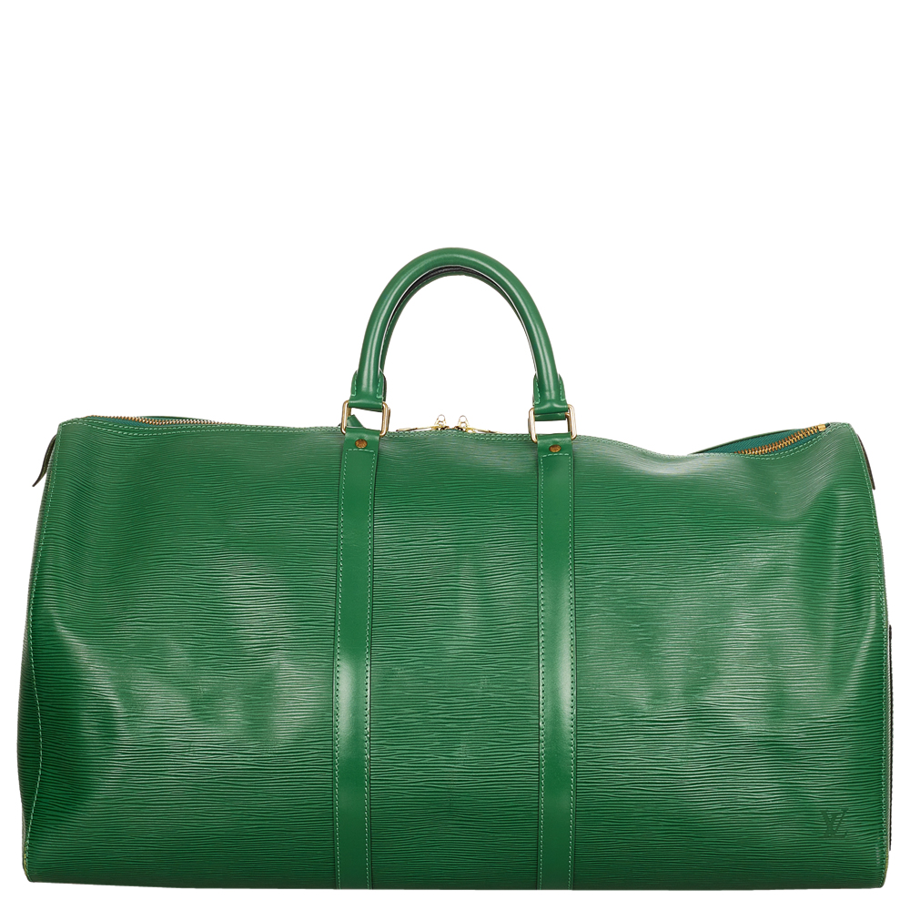 Louis Vuitton Green Epi Leather Keepall 45 Duffel Bag