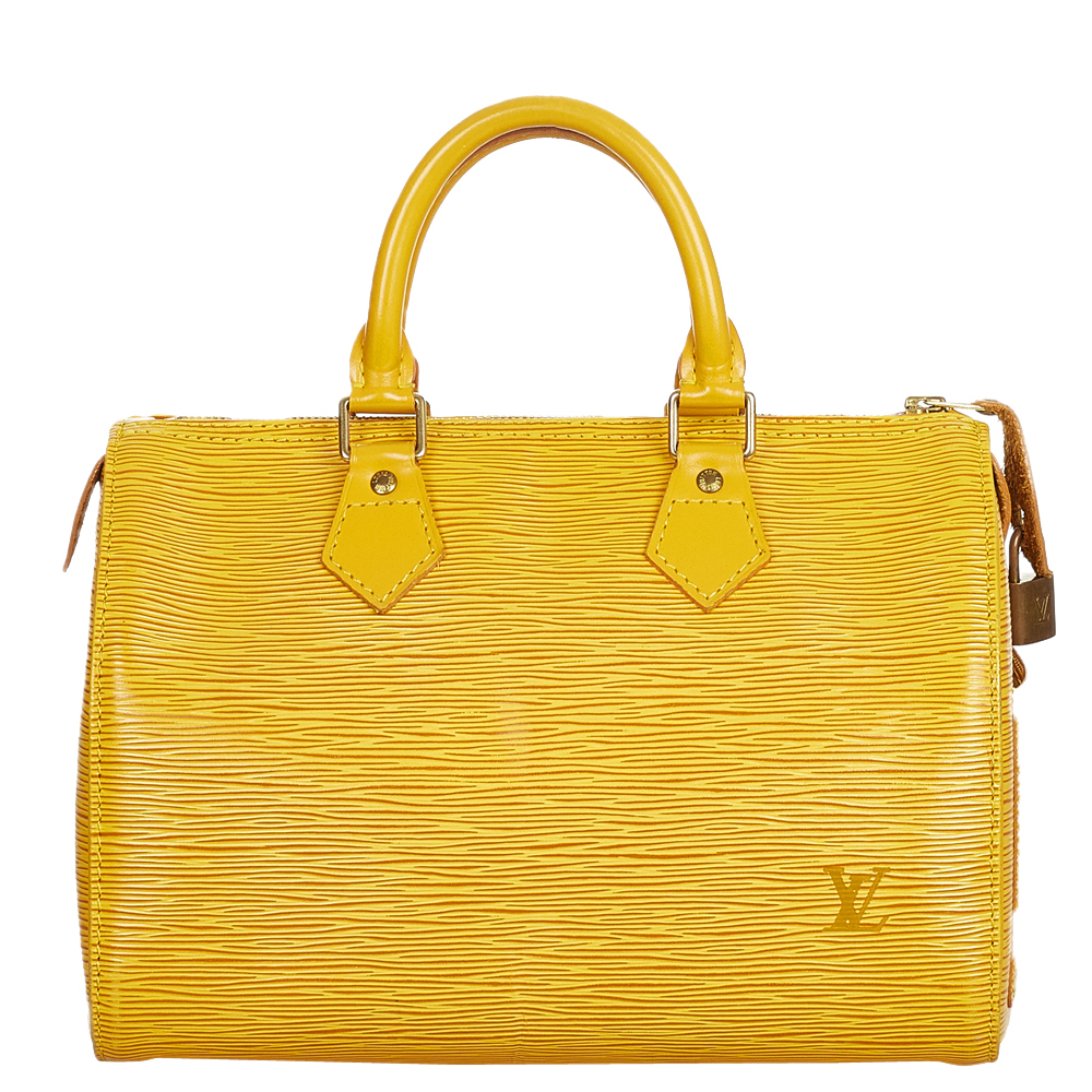 Louis Vuitton Yellow Epi Leather Speedy 25 Top Handle Bag