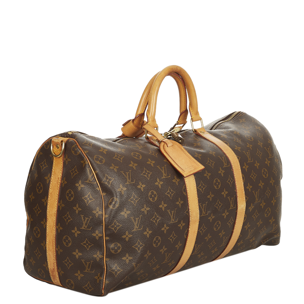 Louis Vuitton Monogram Canvas Keepall 50 Bag, Brown 
Louis Vuitton Monogram Canvas Keepall 50 Bag, Brown