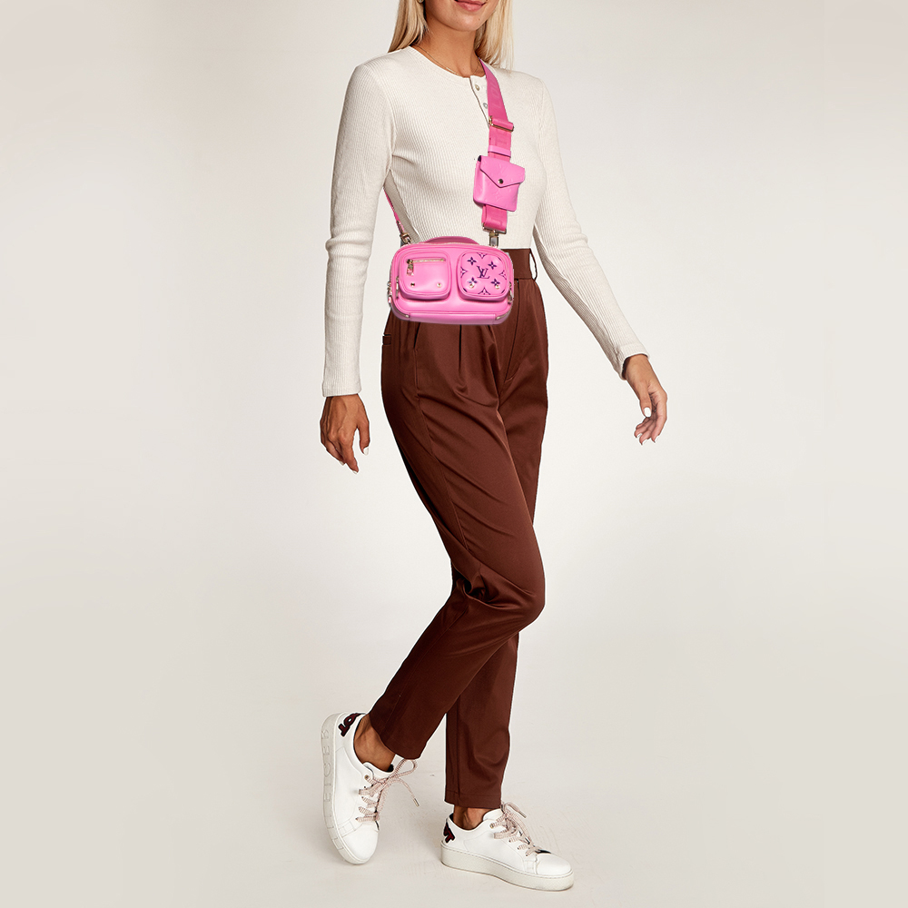 

Louis Vuitton Pink Embossed Monogram Utility Crossbody Bag
