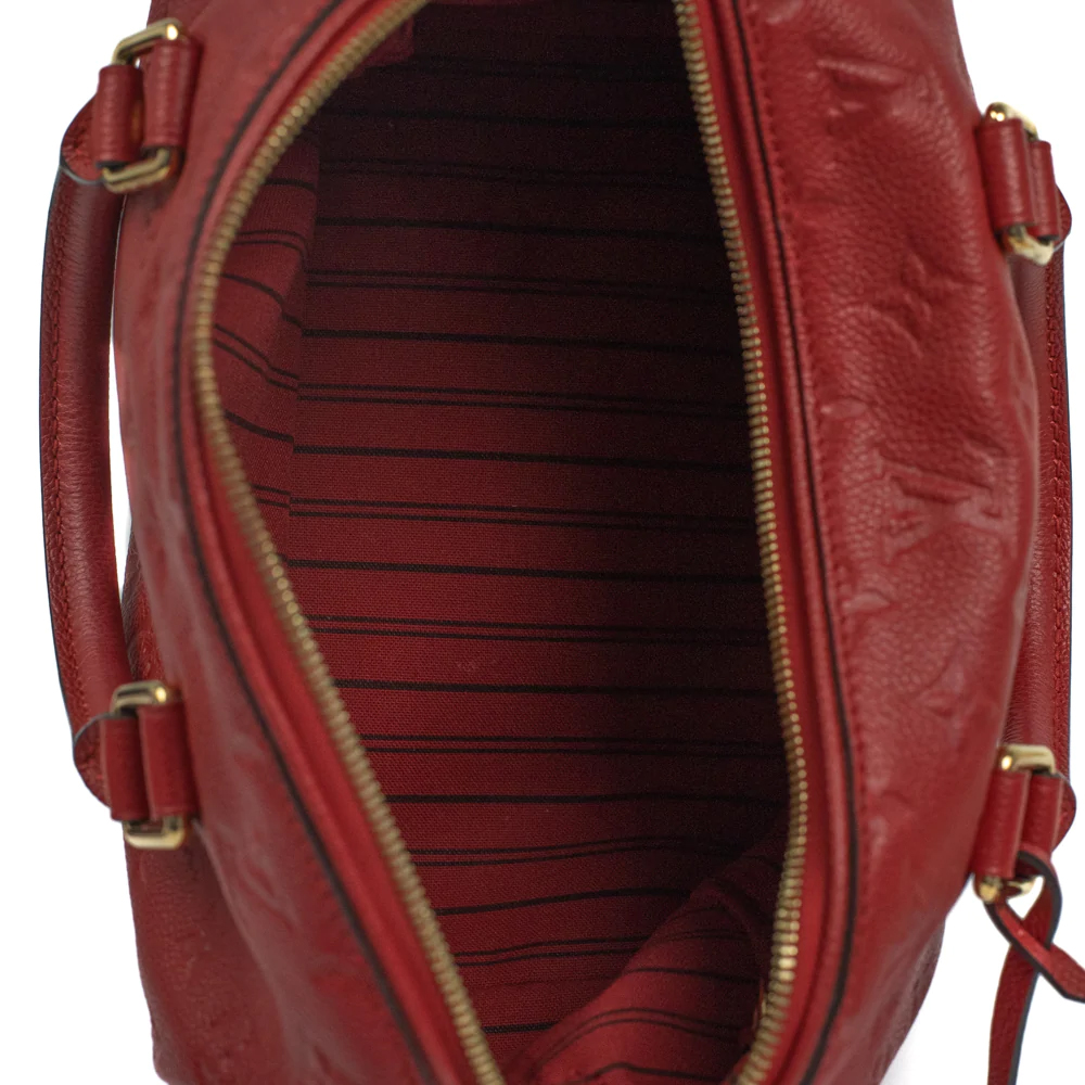 LOUIS VUITTON Speedy Empreinte 25 Shoulder Bag In Red Leather