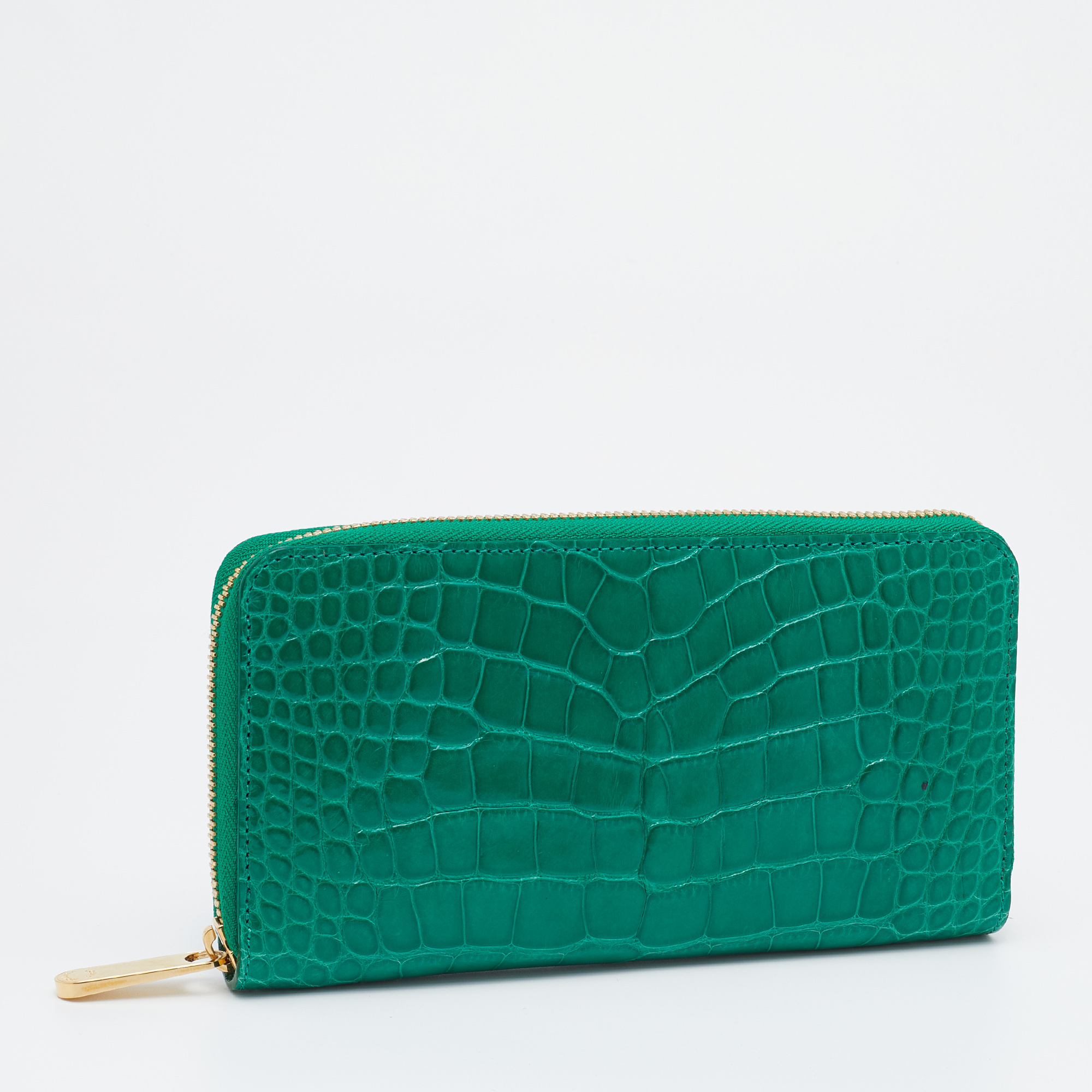 Louis Vuitton Green Alligator Leather Zippy Wallet