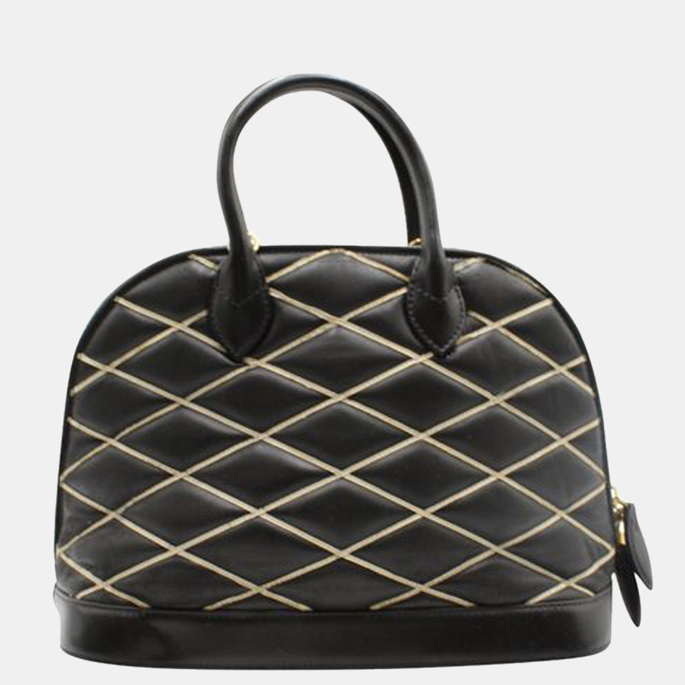 Louis Vuitton Black Leather Malletage Alma PM Bag