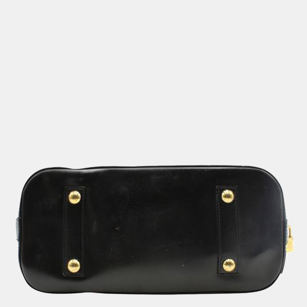 Louis Vuitton Black Leather Malletage Alma PM Bag