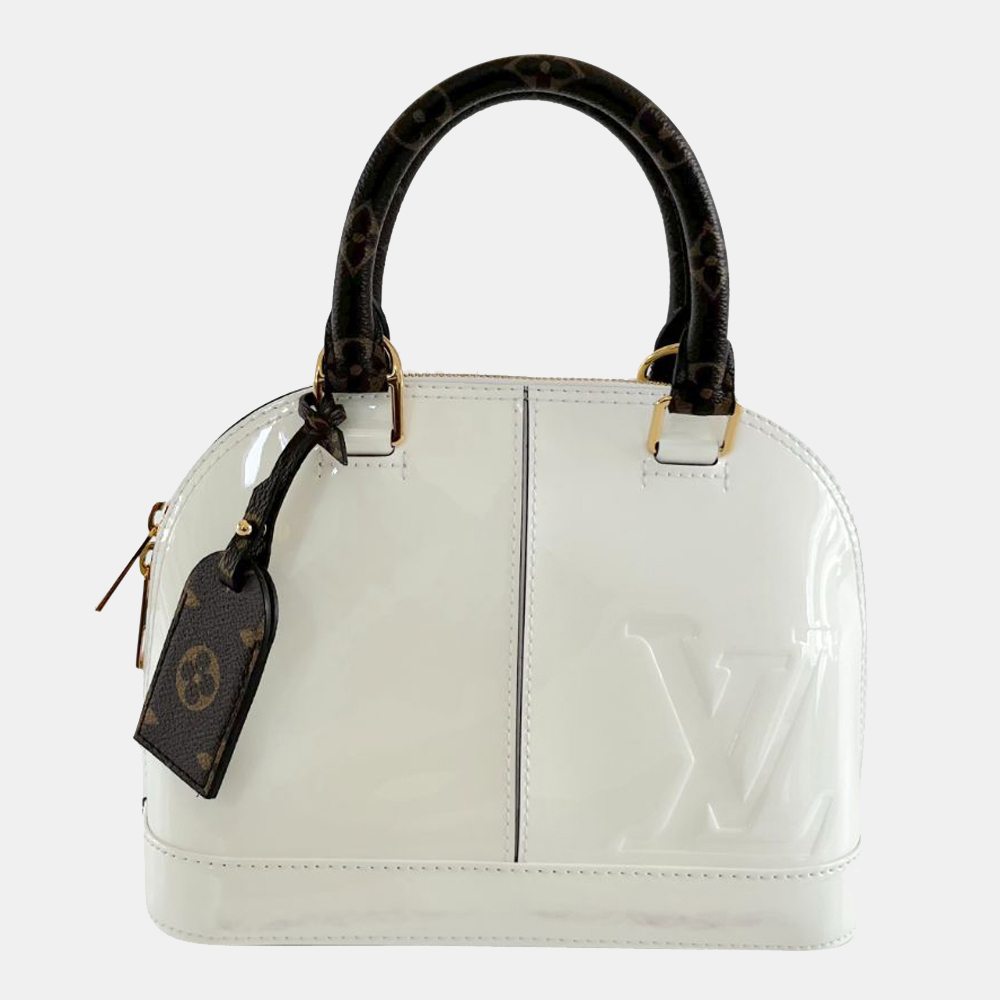 Louis Vuitton White Vernis Patent Leather Alma BB Bag