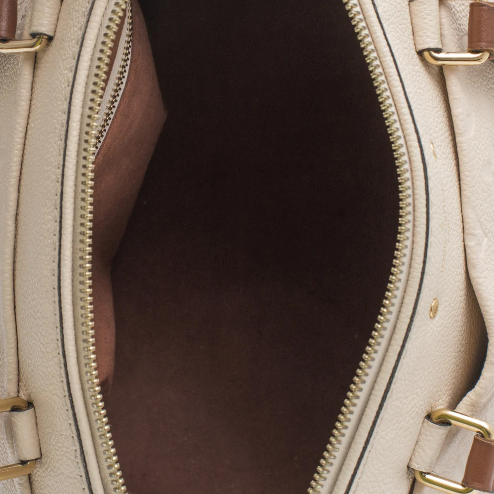 Louis Vuitton Speedy Empreinte Shoulder Bag In Beige Leather
