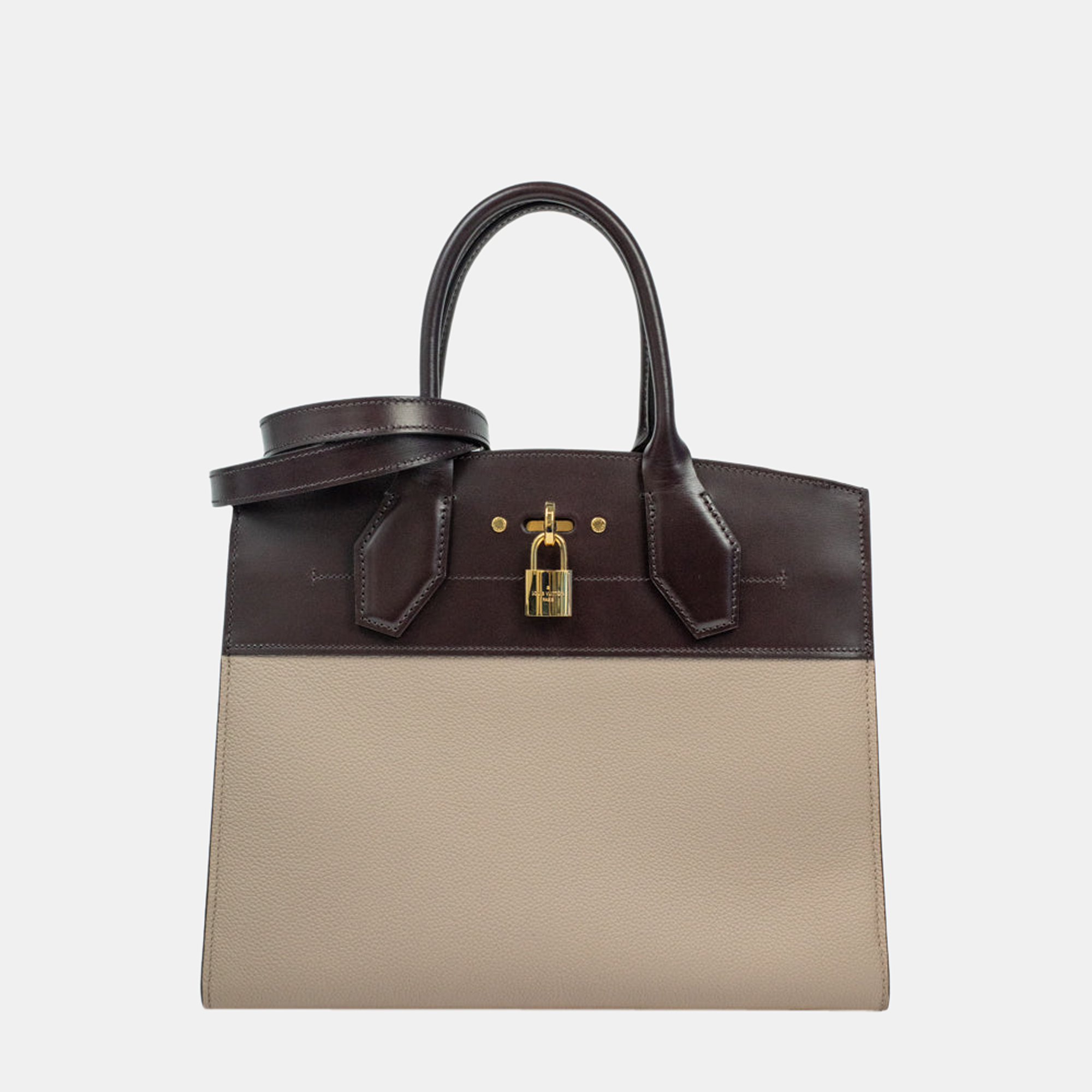 Louis Vuitton Beige/Brown Leather City Steamer Shoulder Bag