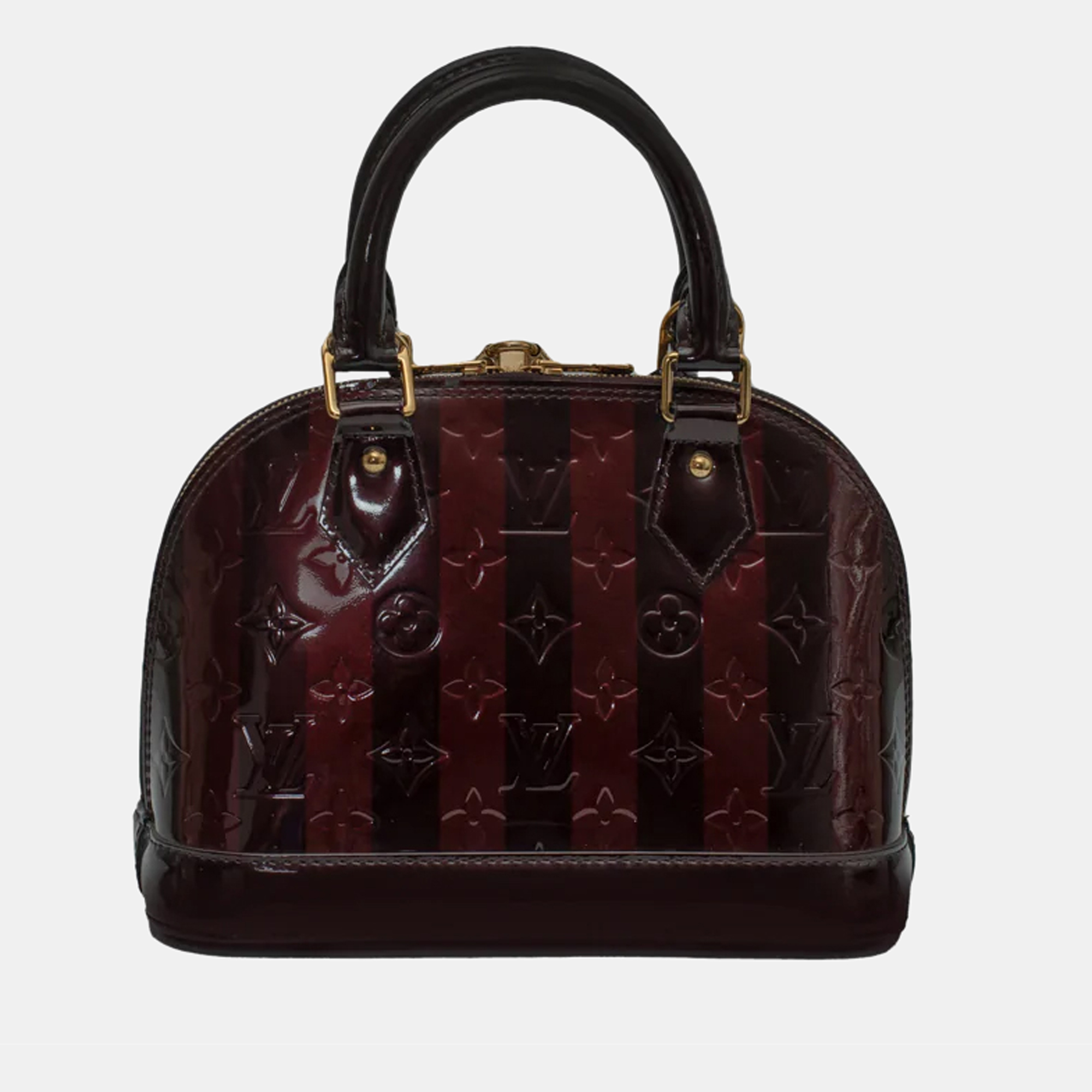 Louis Vuitton Black/Burgundy Monogram Vernis Alma BB Bag