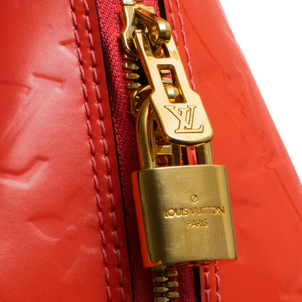 Louis Vuitton Orange Monogram Vernis Leather BB Alma Top Handle Bag