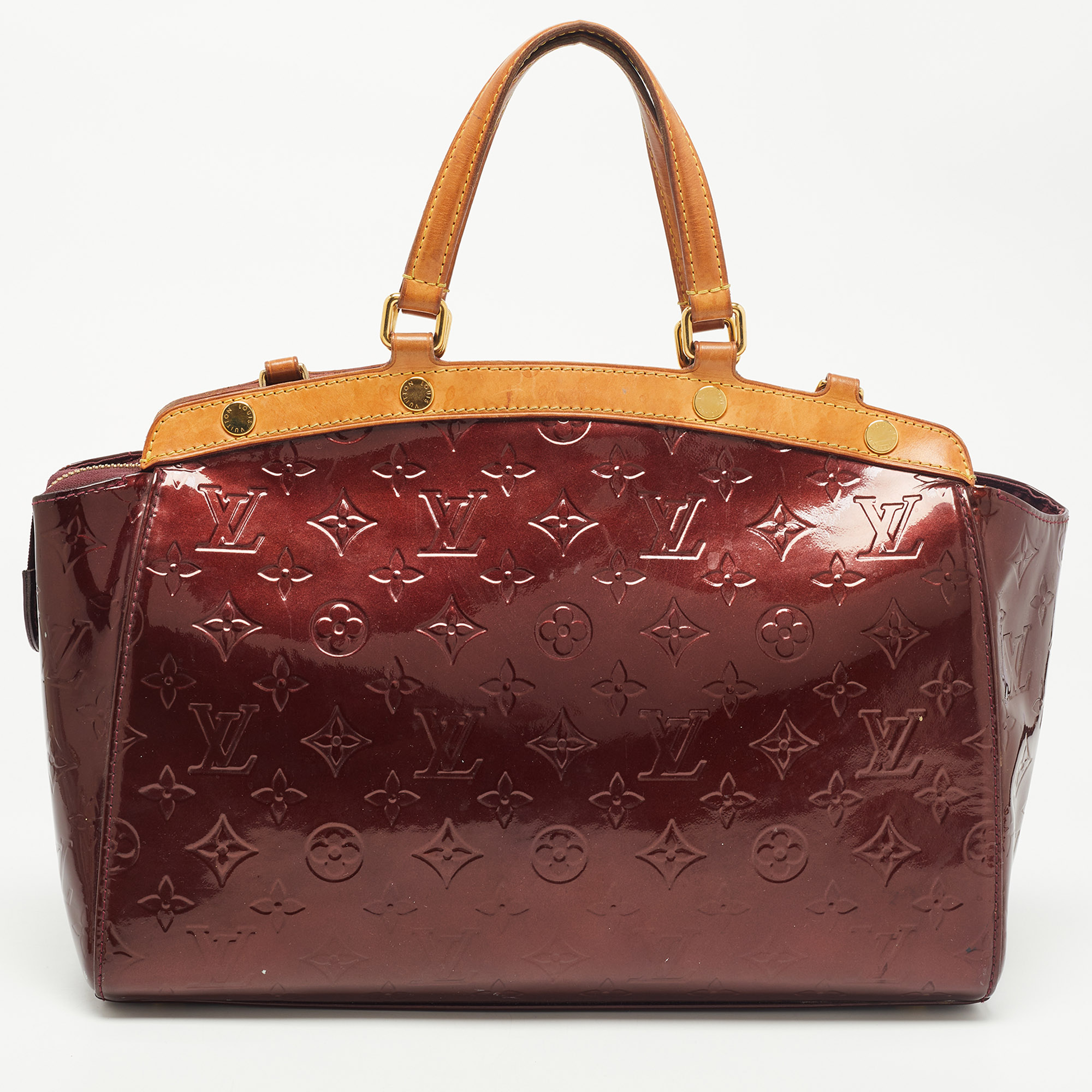 Louis Vuitton Amarante Monogram Vernis And Leather Brea MM Bag