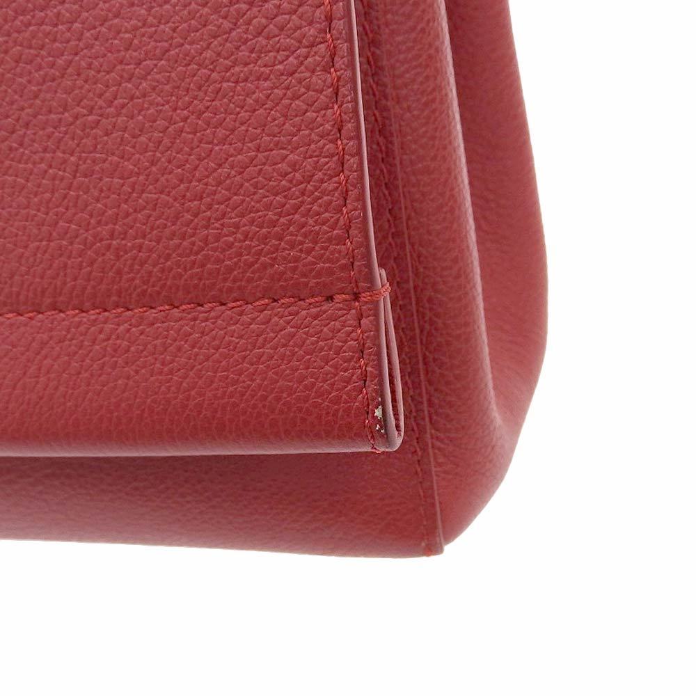 Louis Vuitton Ruby Red Leather Lockme II Top Handle Bag