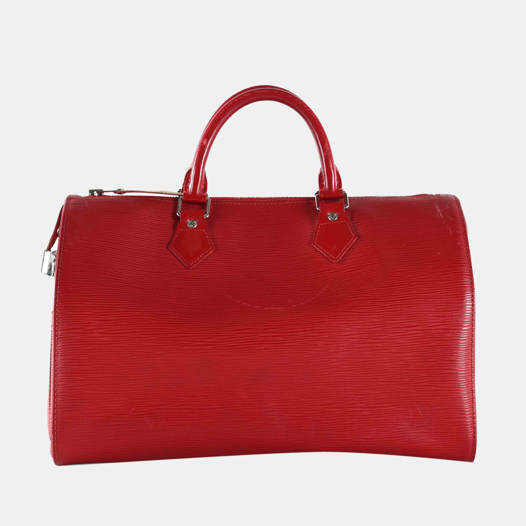 Louis Vuitton Red Epi Leather Speedy 35 Handle Bag
