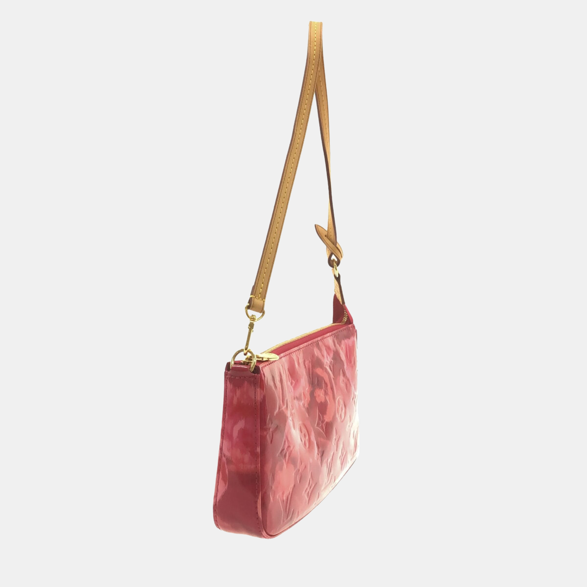 

Louis Vuitton Pink Patent Leather Monogram Vernis Ikat Pochette Accessoires Shoulder Bag
