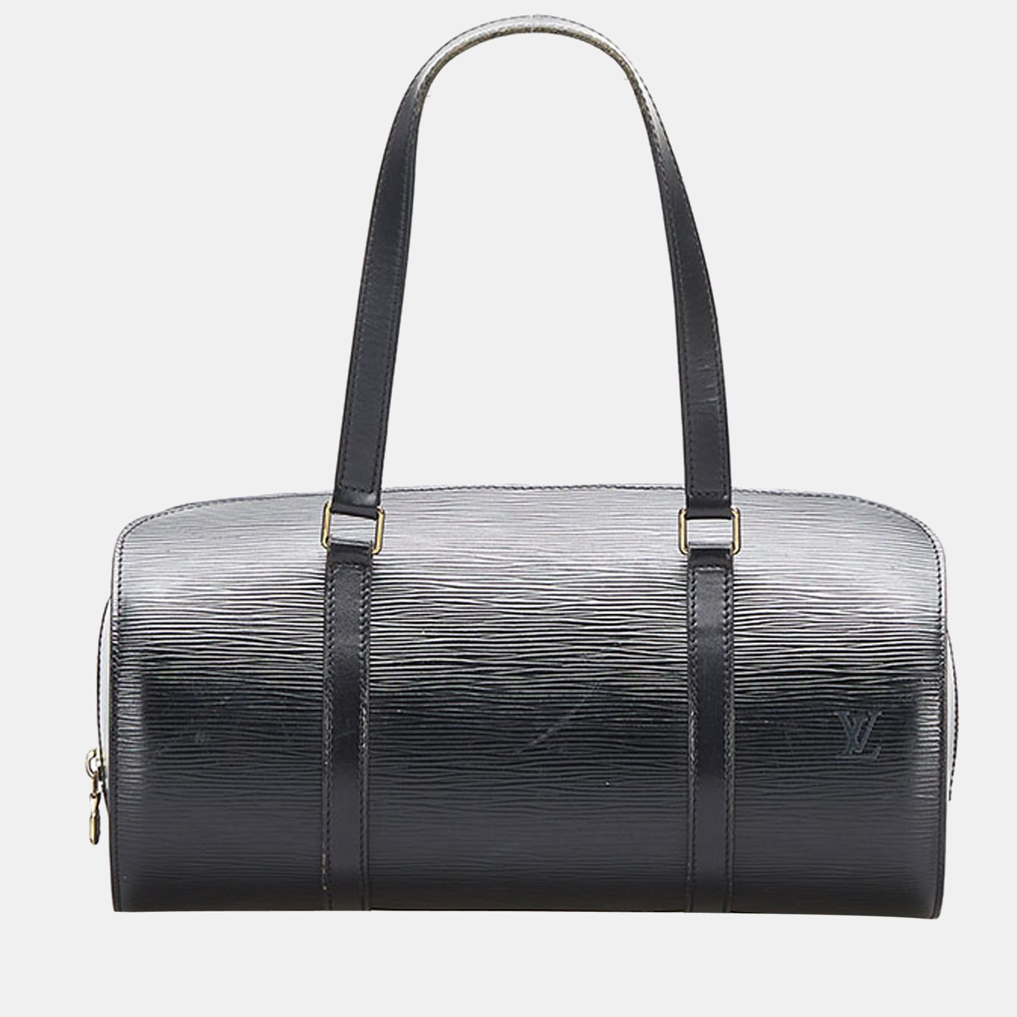 Louis Vuitton Black Epi Leather Soufflot With Pouch Bag