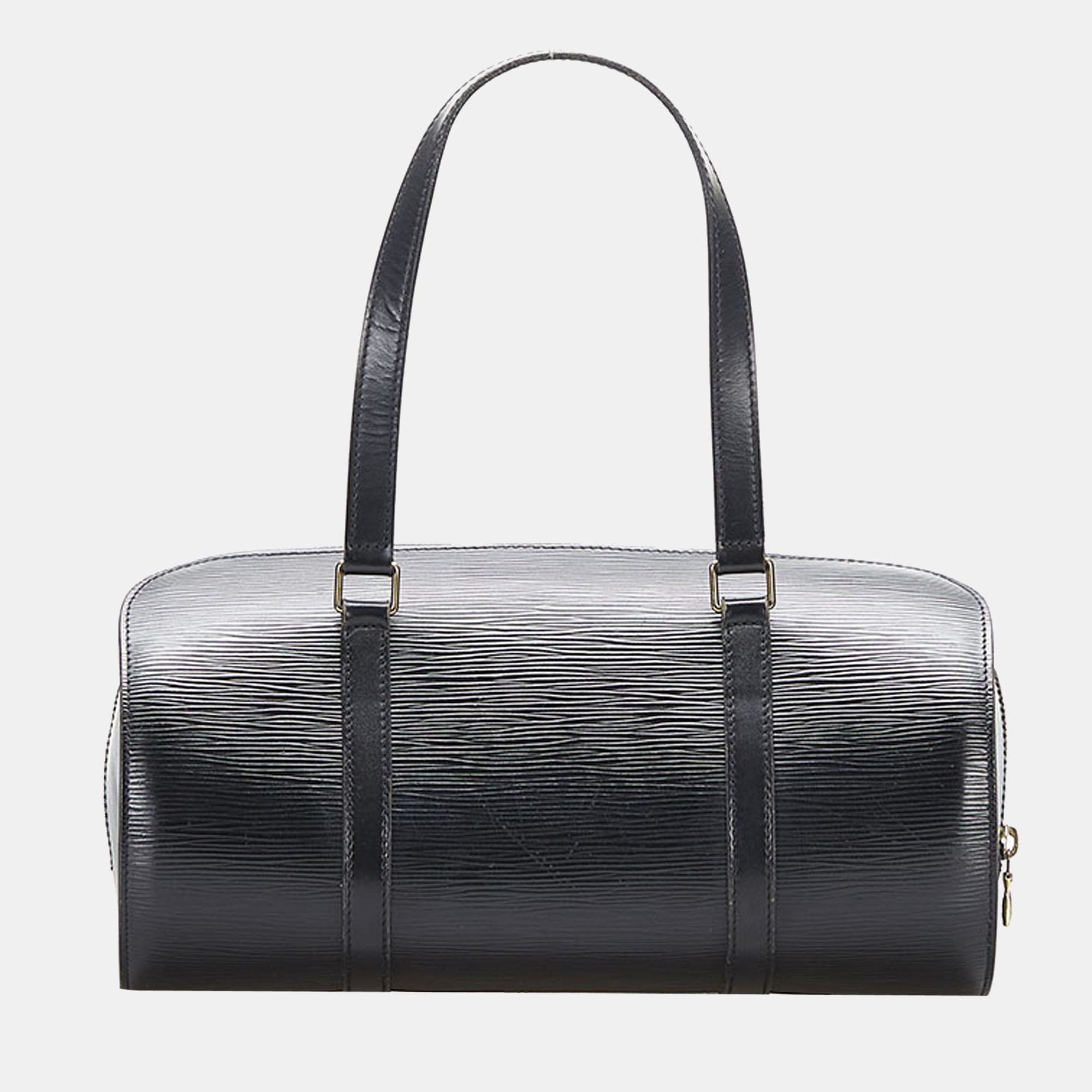 Louis Vuitton Black Epi Leather Soufflot With Pouch Bag
