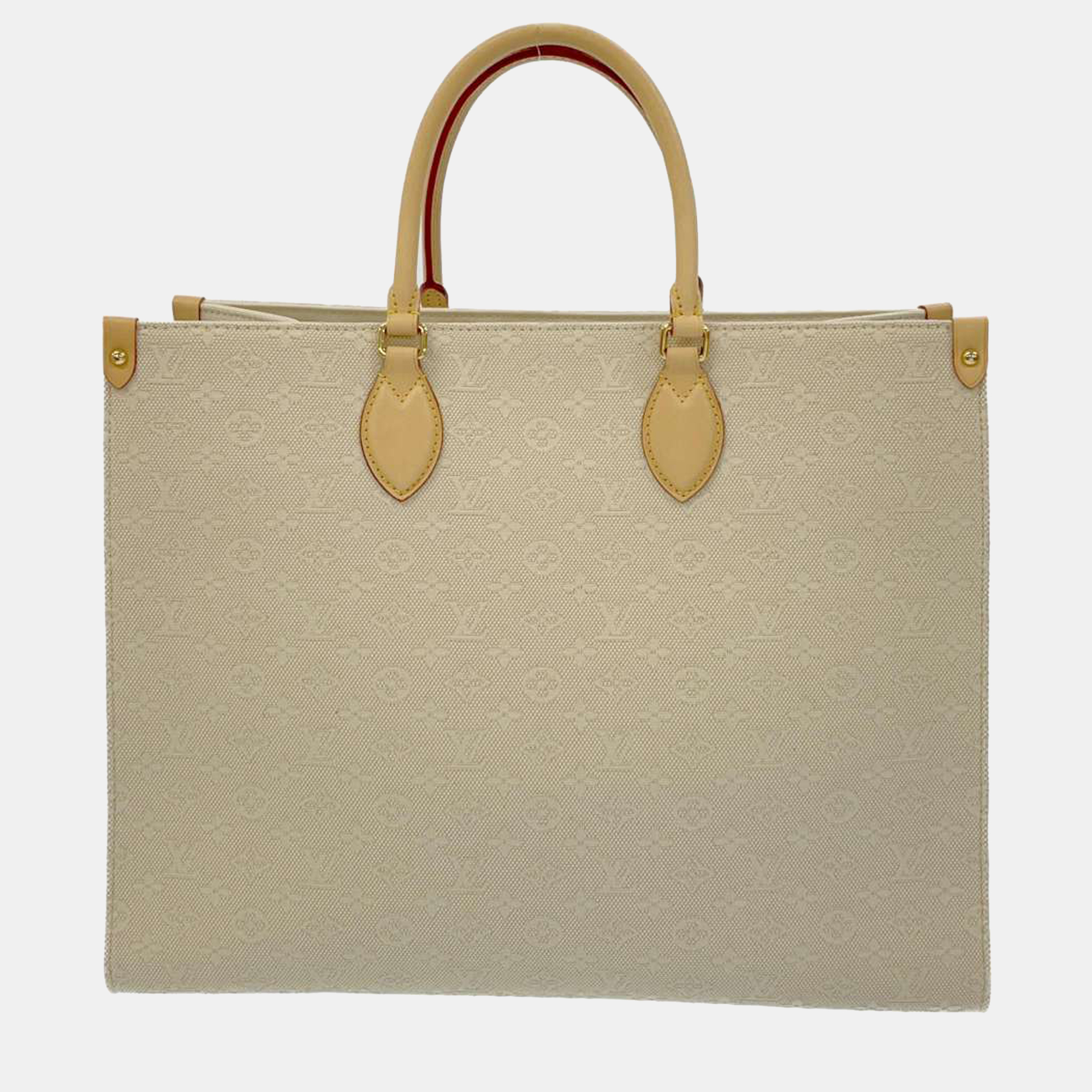 Louis Vuitton Beige Monogram Jacquard Tufted Okinawa Onthego GM Tote Bag