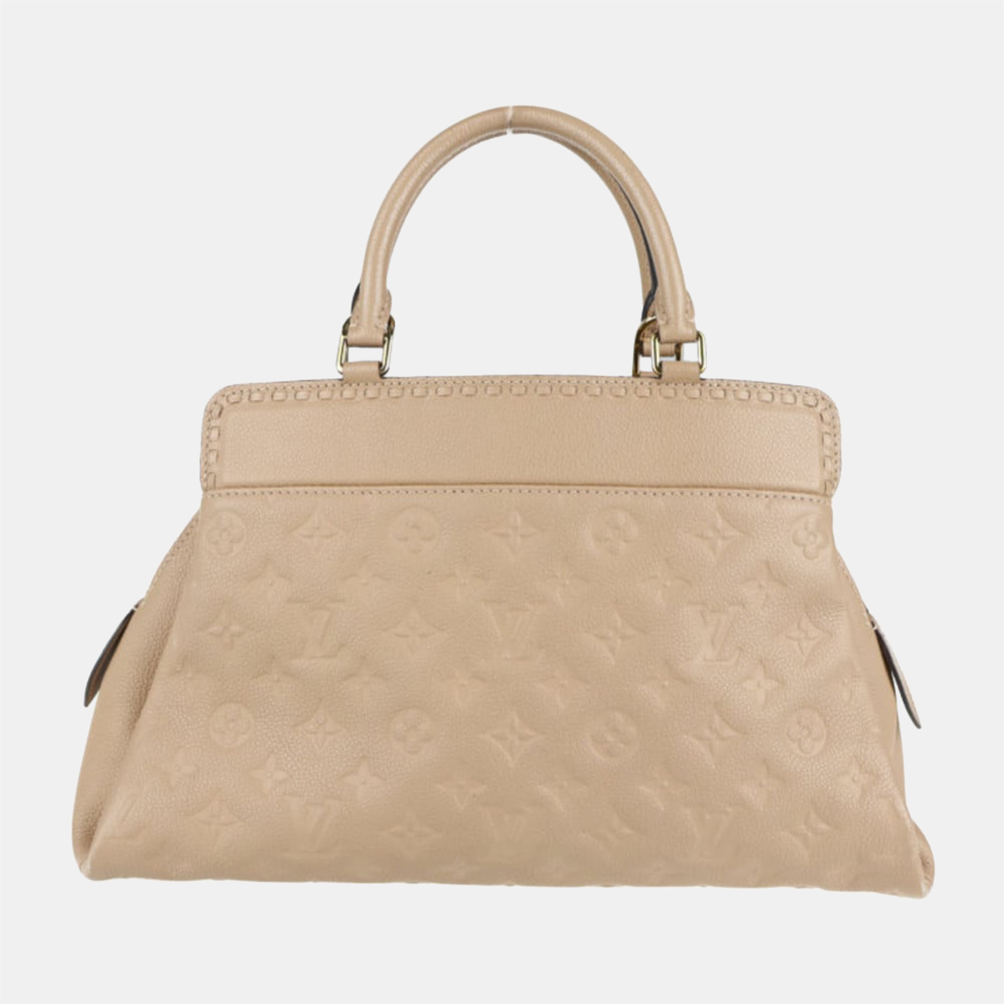 Louis Vuitton Beige Monogram Empreinte Leather Vosges Top Handle Bag