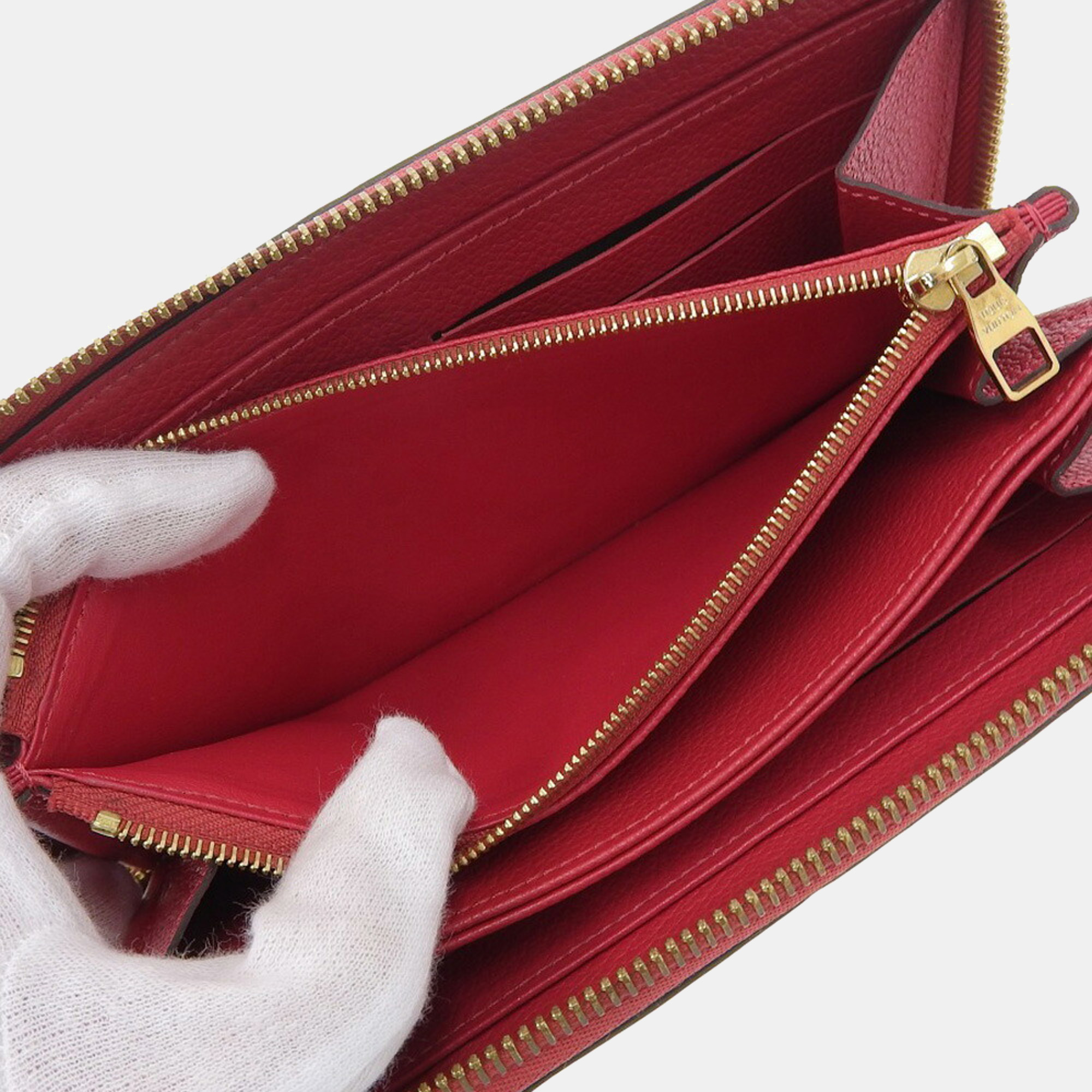Louis Vuitton Red Monogram Empreinte Leather Zippy Long Wallet