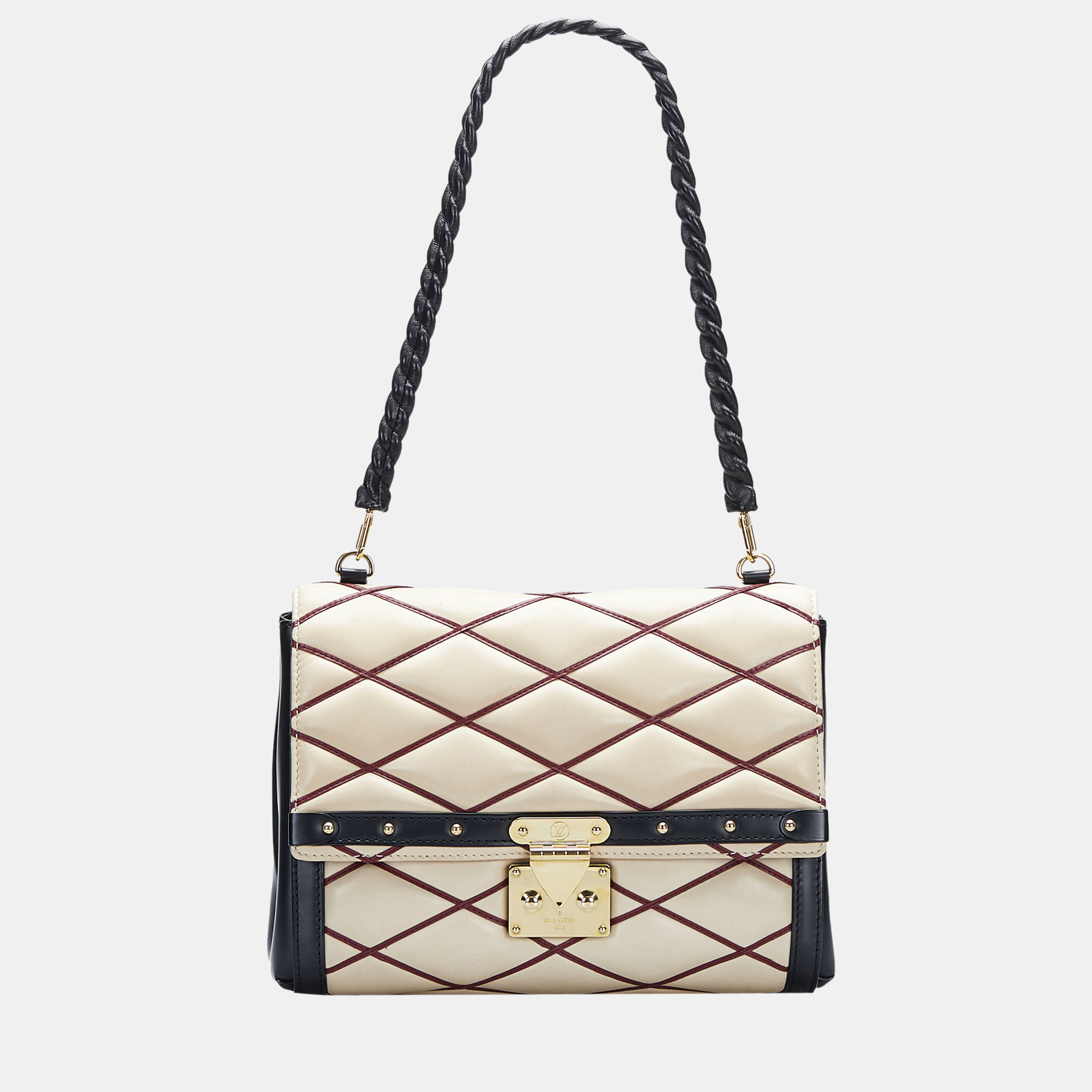 Louis Vuitton Beige?Black Malletage Pochette Flap Bag