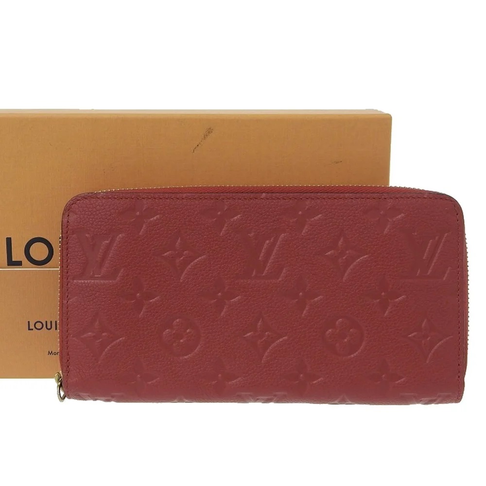 Louis Vuitton Burgundy Monogram Empreinte Leather Zippy Wallet