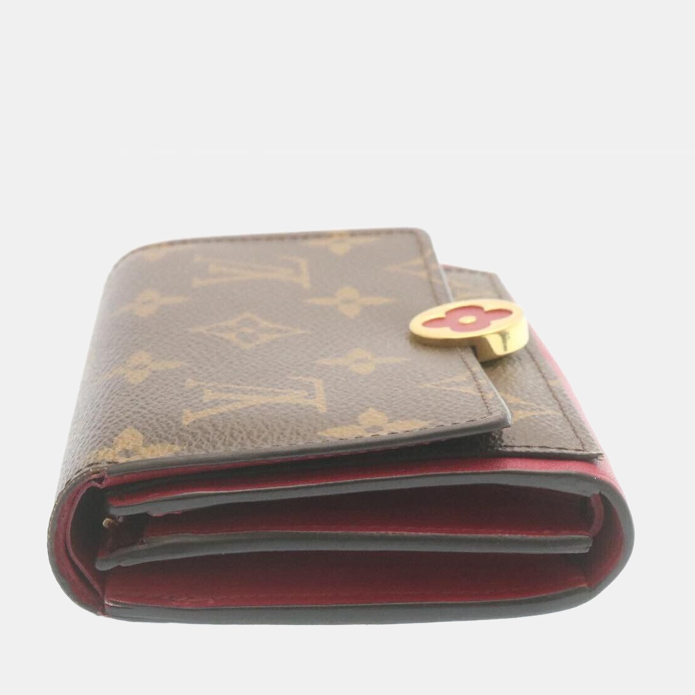 Louis Vuitton Brown/Red Canvas Portefeuille Compact Wallet