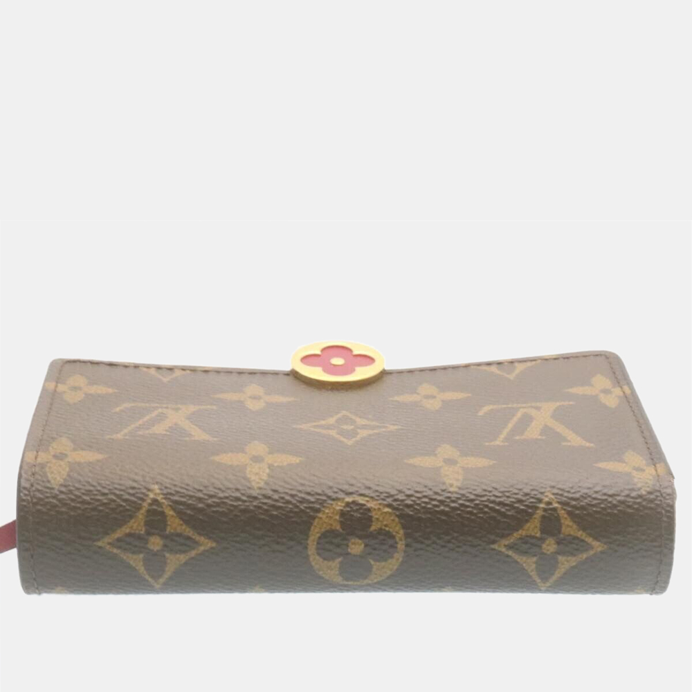 Louis Vuitton Brown/Red Canvas Portefeuille Compact Wallet
