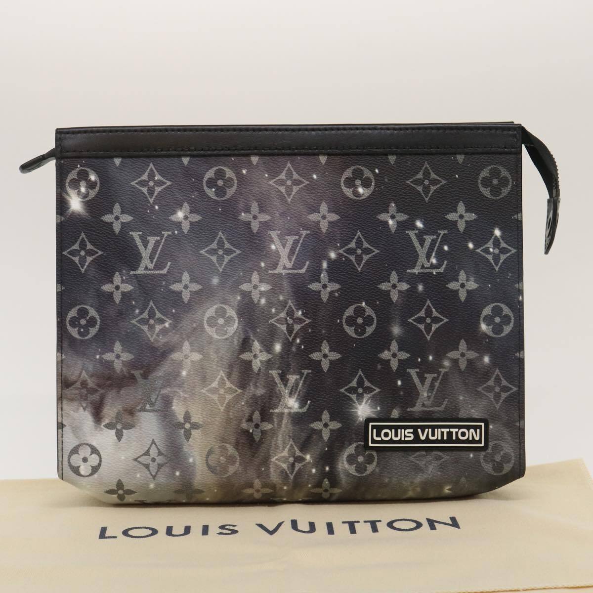 Louis Vuitton Black Monogram Galaxy Pochette Voyage MM Clutch