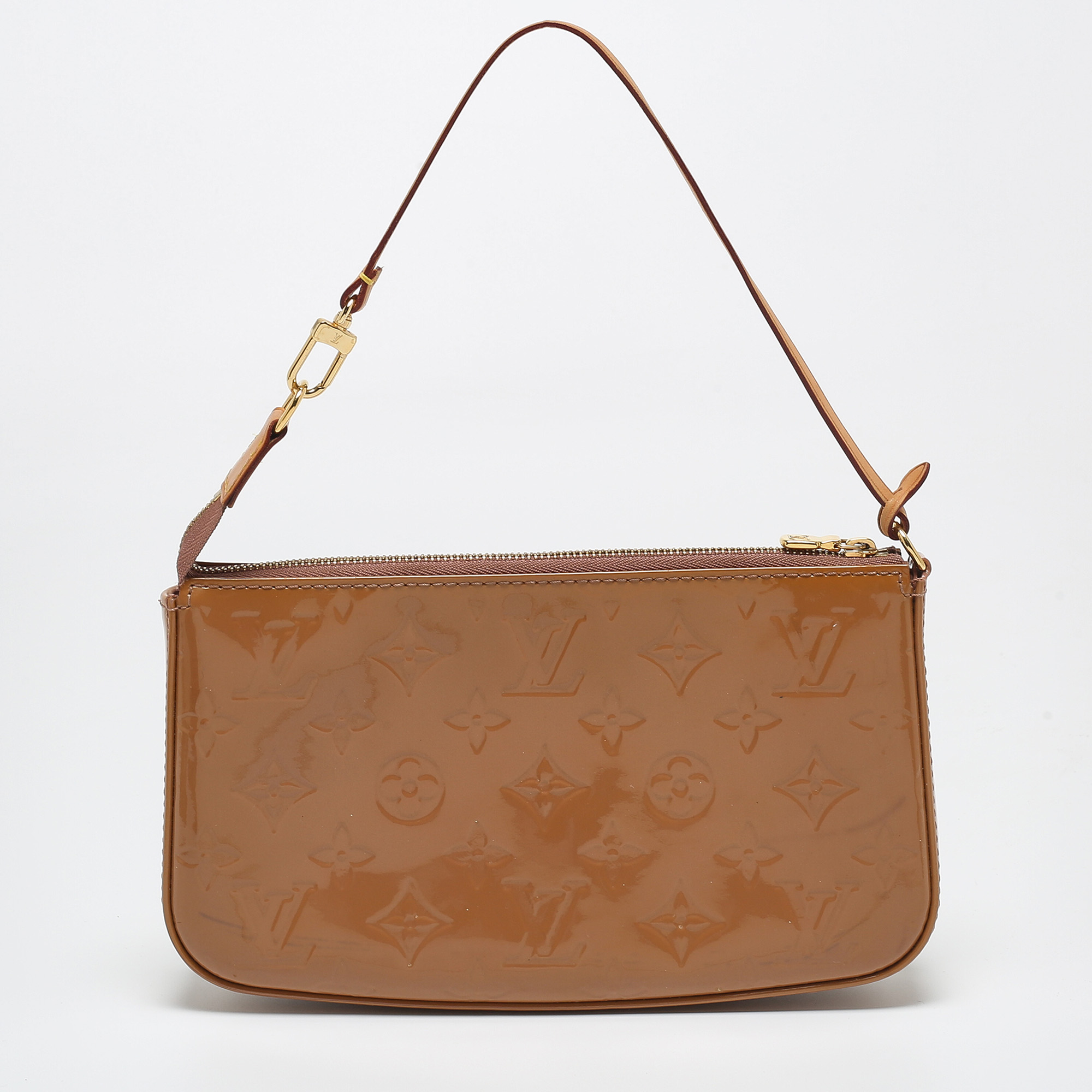 Louis Vuitton Beige Monogram Vernis Leather Pochette Accessoires Shoulder Bag