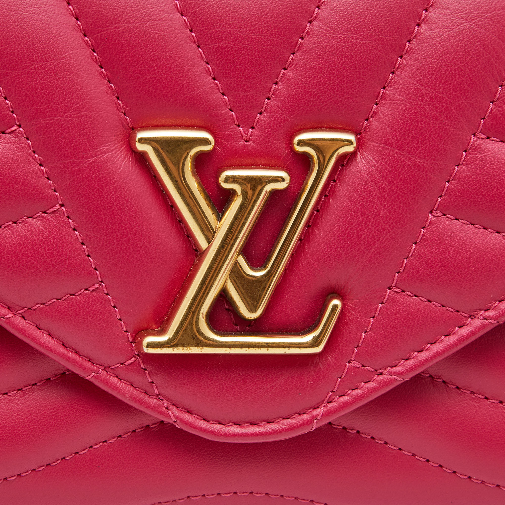 Louis Vuitton Rose Freesia Leather New Wave Long Wallet