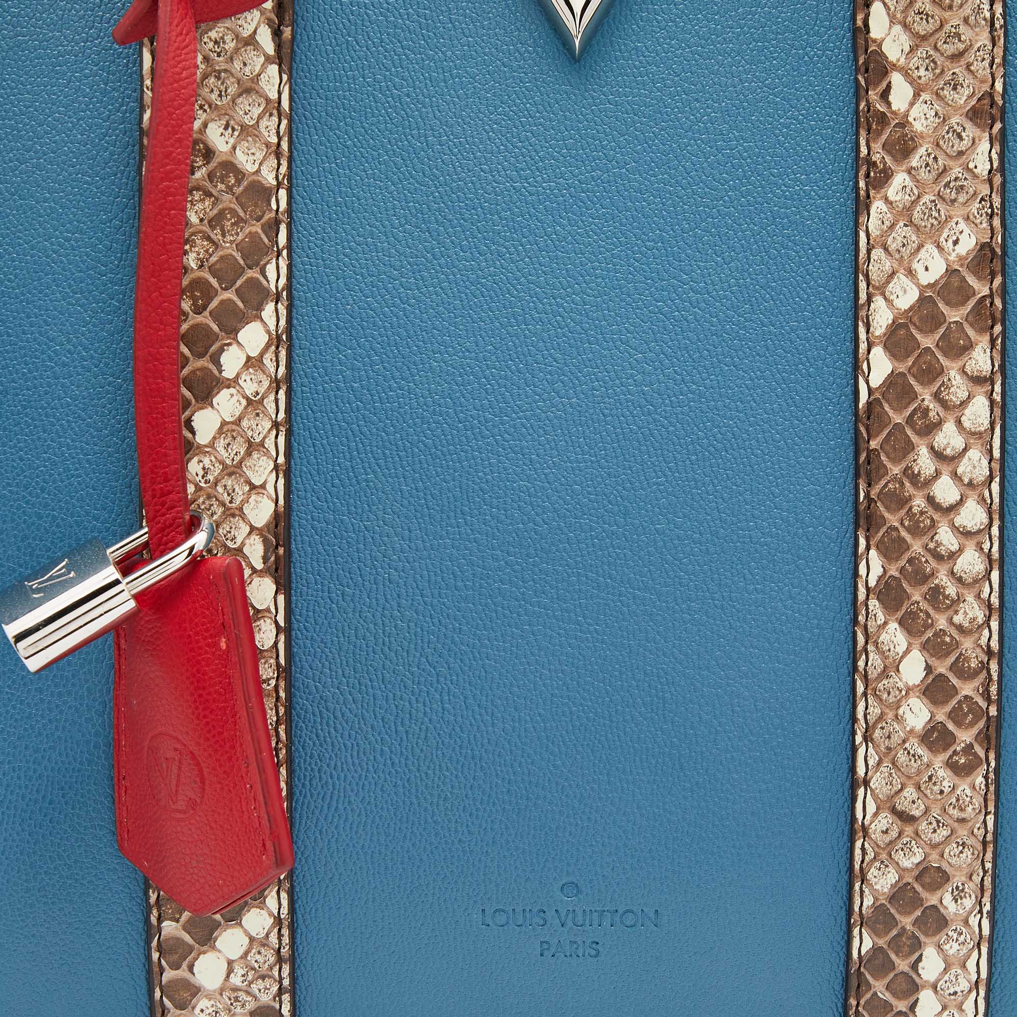 Louis Vuitton Blue Cuir Plume And Python Very Tote