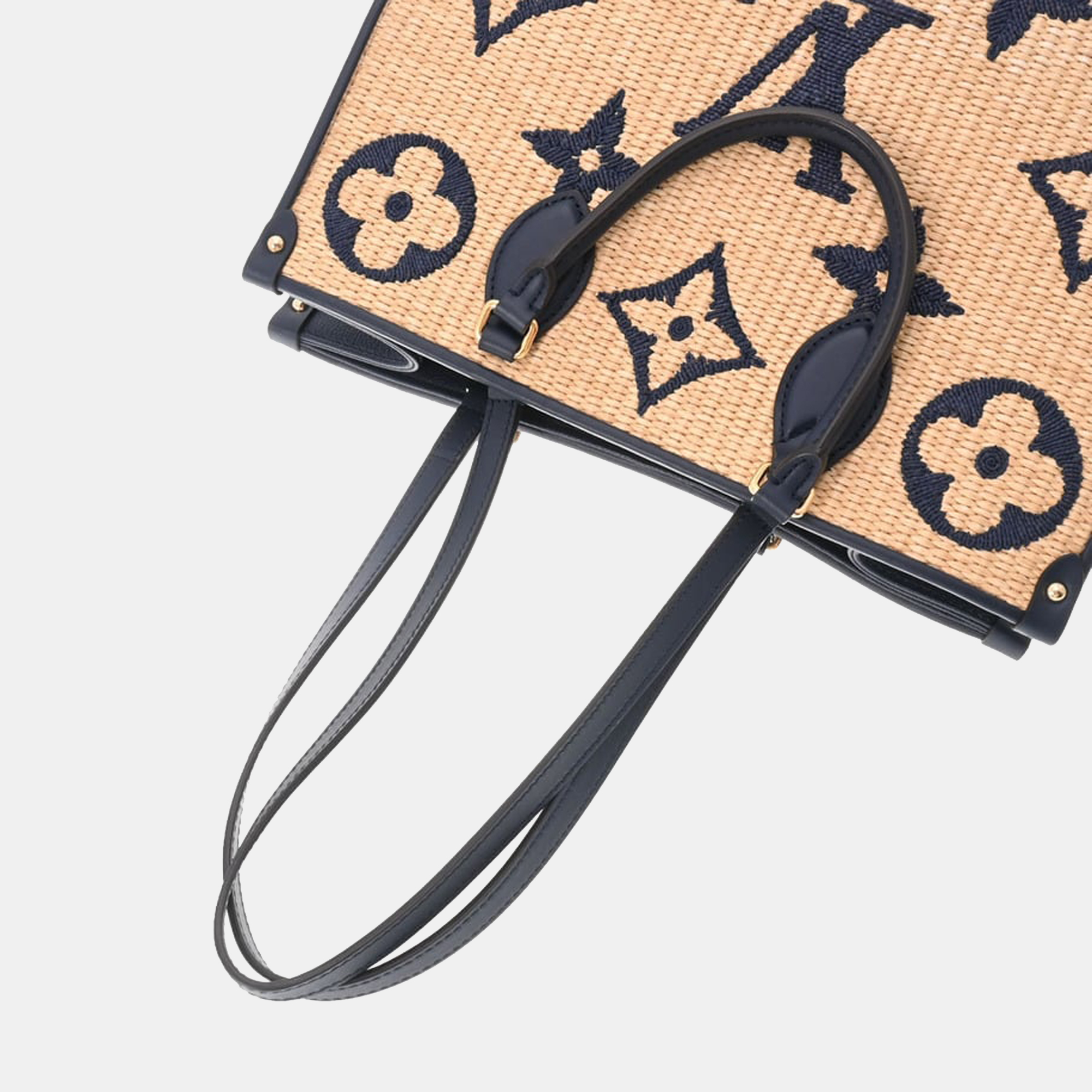 Louis Vuitton Beige/Brown Monogram Giant Raffia OnTheGo MM Tote Bag