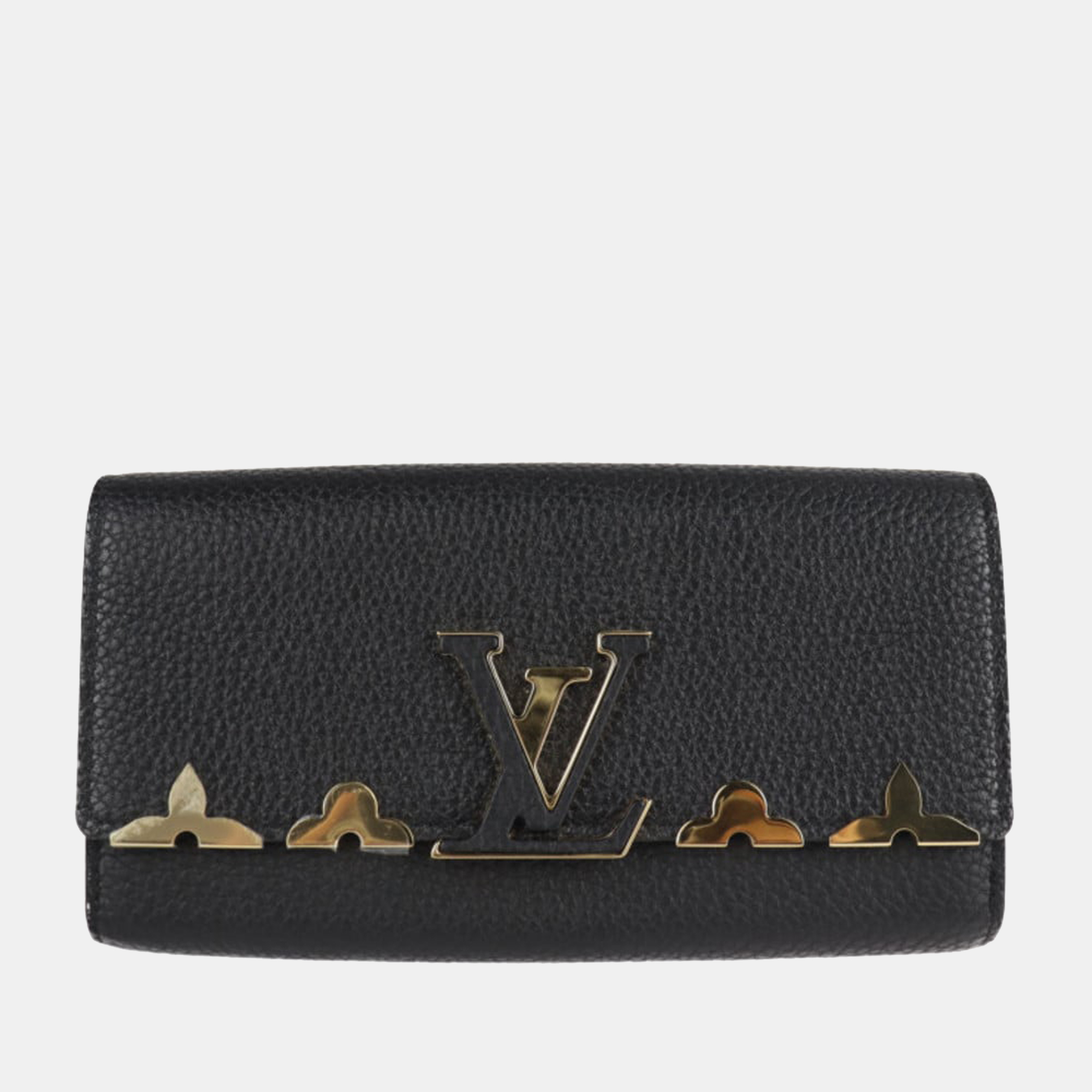 Louis Vuitton Black Leather Capucines Wallet