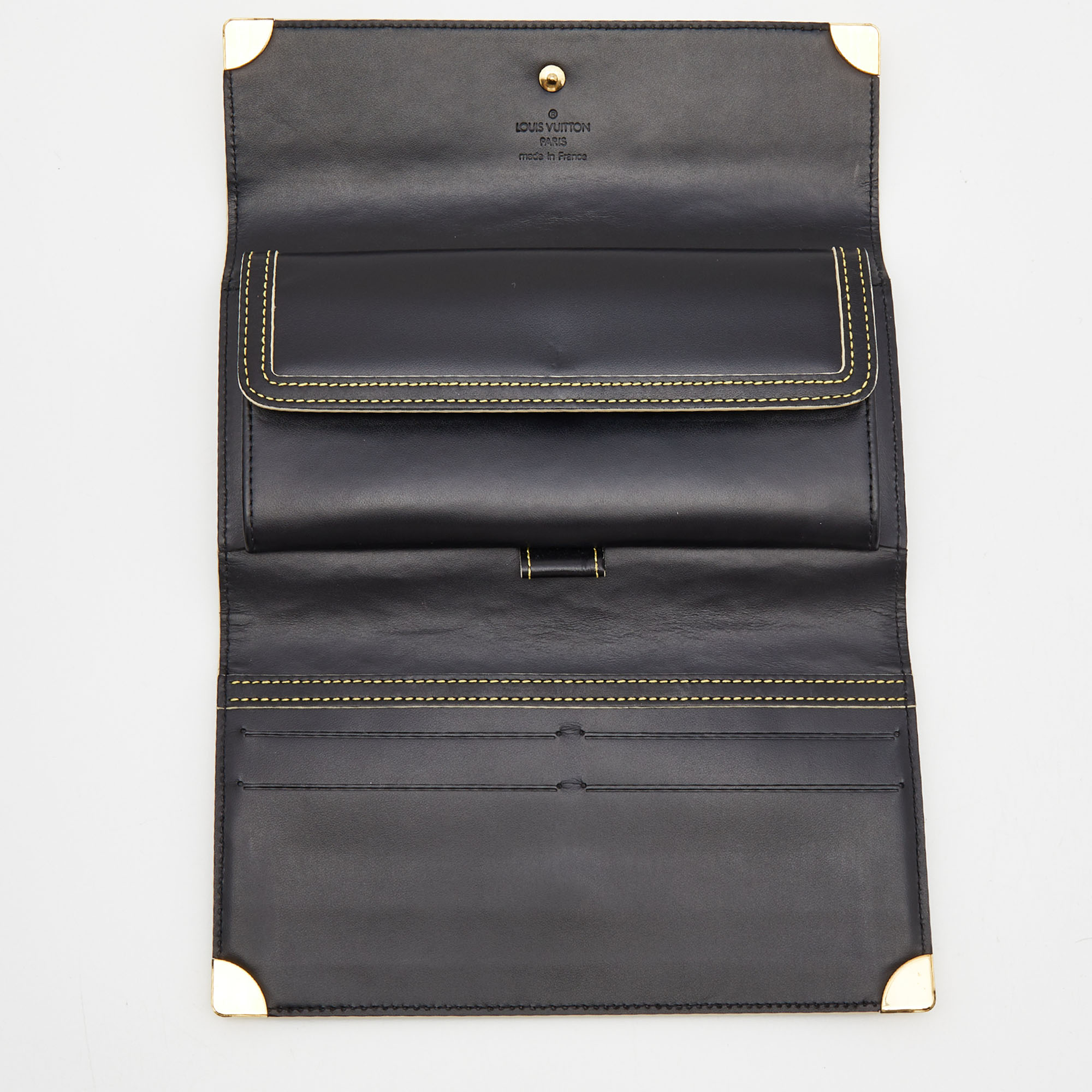 Louis Vuitton Black Leather Porte Tresor International Wallet