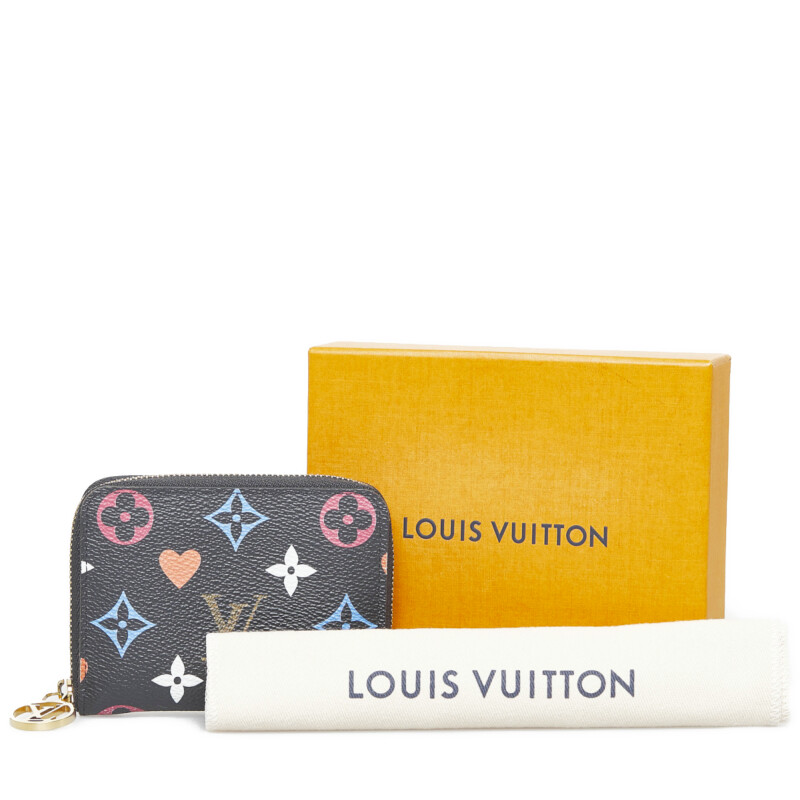 Louis Vuitton Black Canvas Monogram Game On Zippy Coin Wallet
