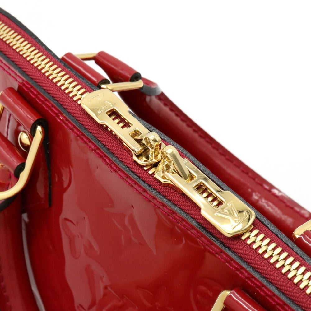 Louis Vuitton Red Monogram Vernis Alma PM Top Handle Bag