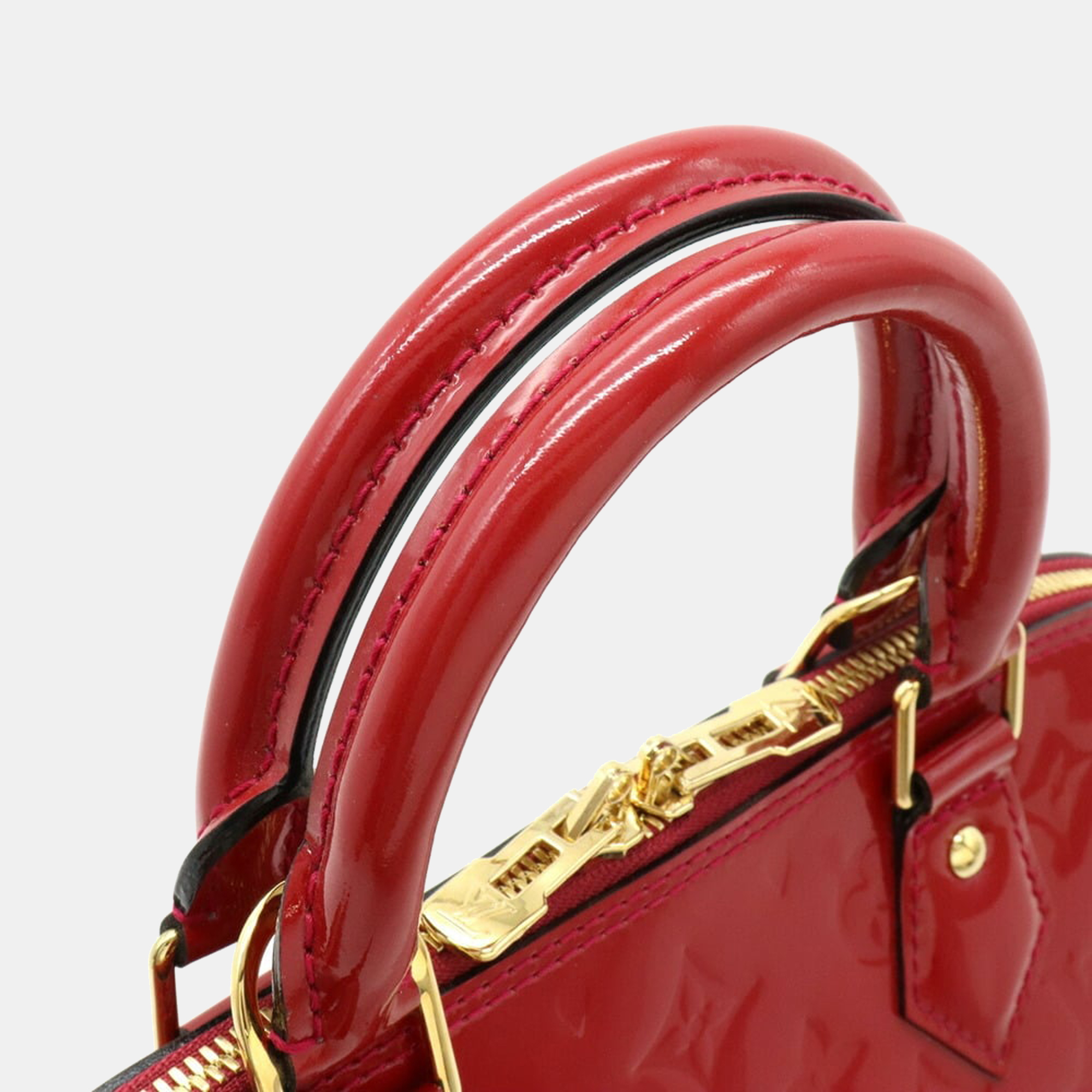 Louis Vuitton Red Monogram Vernis Alma PM Top Handle Bag