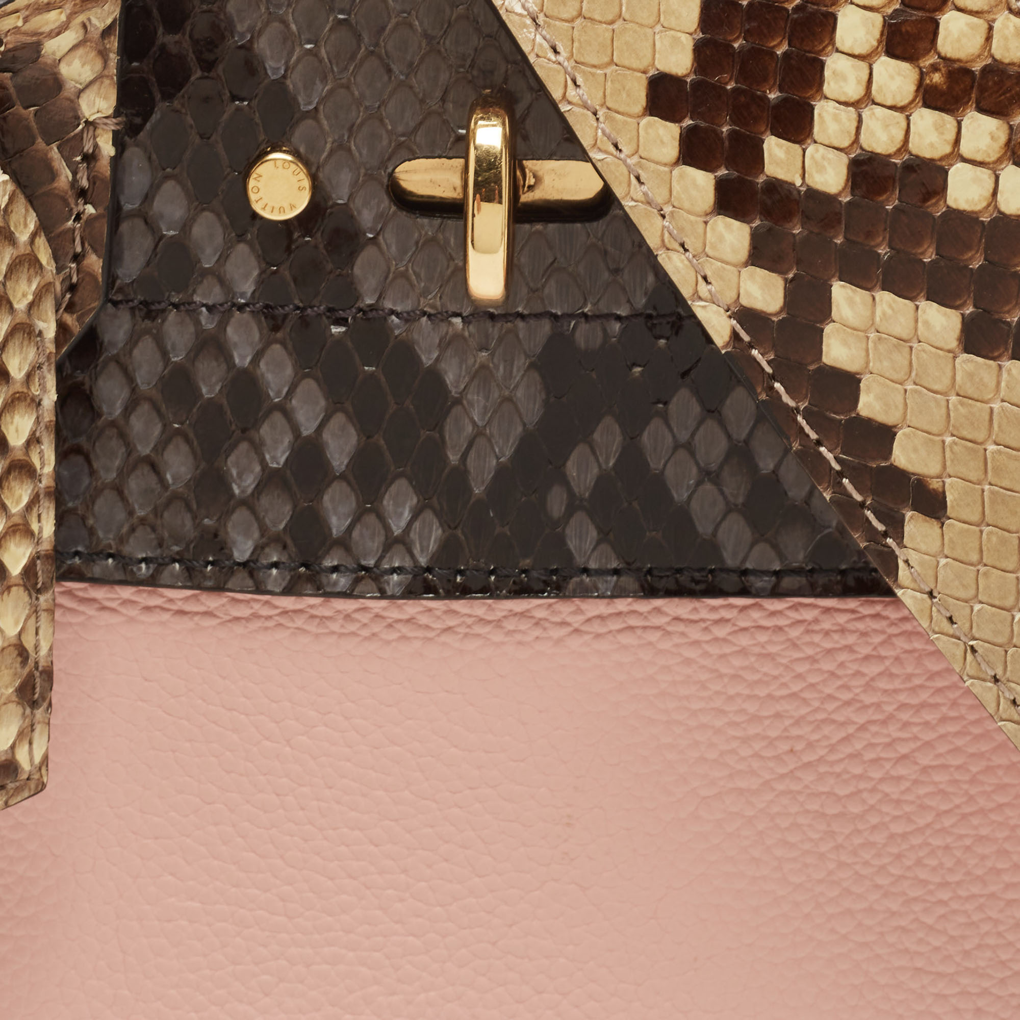 Louis Vuitton Pink/Cream Taurillon Leather And Python City Steamer Mini Bag